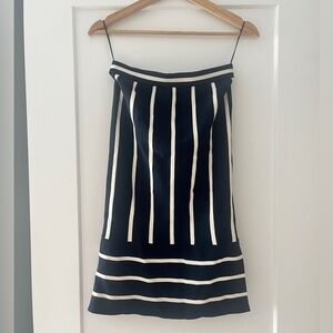 Banana Republic Blue & Cream striped knit midi skirt